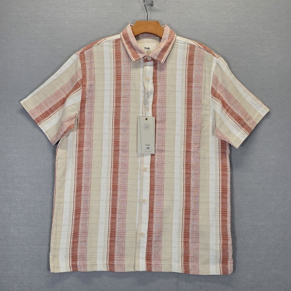 FOLK Rust Otto S Collar Shirt Self Yoke Size Small New